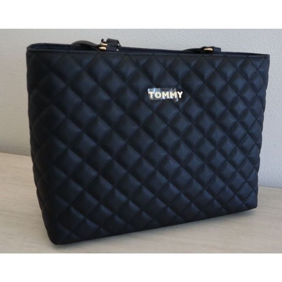 Tommy Hilfiger 69J8162 001 Women's Large Black Quilted Shoulder Tote Bag - Picture 4 of 8